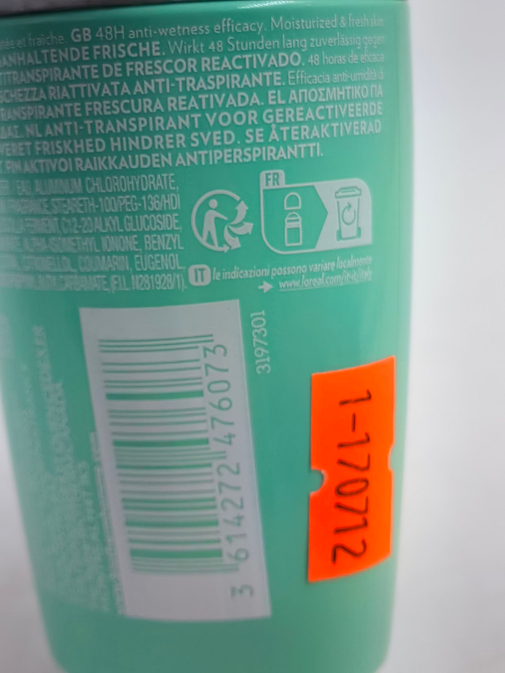 Biotherm Homme Шариковый дезодорант-антиперспирант Aquapower 48 часов для мужчин 75 мл (из Финляндии)