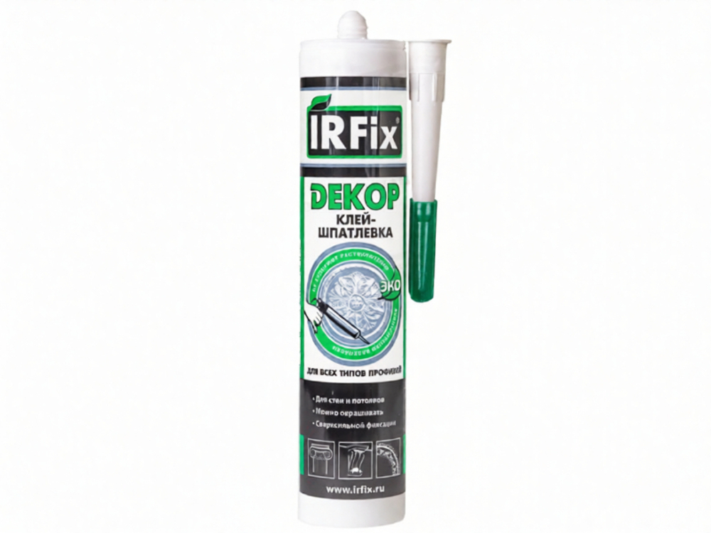 (IRFIX) жидкие гвозди-шпатлевка универсальный DECOR белый 310 мл для надежного приклеивания белых потолочных плиток, декоративных изделий