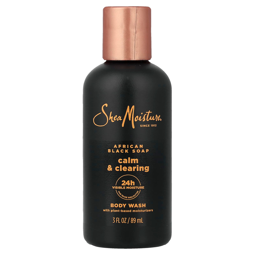 SheaMoisture, успокаивающий и очищающий гель для душа, африканское черное мыло, 89 мл (3 жидк. унции)