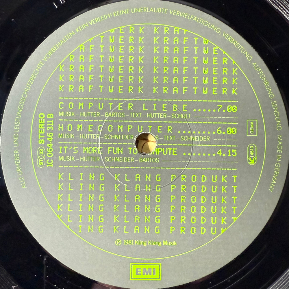 Kraftwerk ‎– Computerwelt (Германия 1981г.)