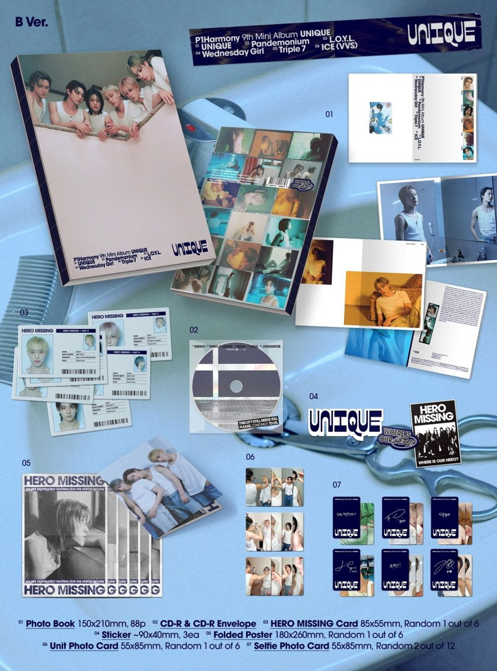 Альбом P1Harmony - UNIQUE 9th Mini Album PHOTOBOOK RANDOM Version