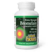 Natural Factors, Bromelain Extra Strength 500 mg 90 Capsuls | Bromelain Ekstra, 500 mg, 90 kapsula