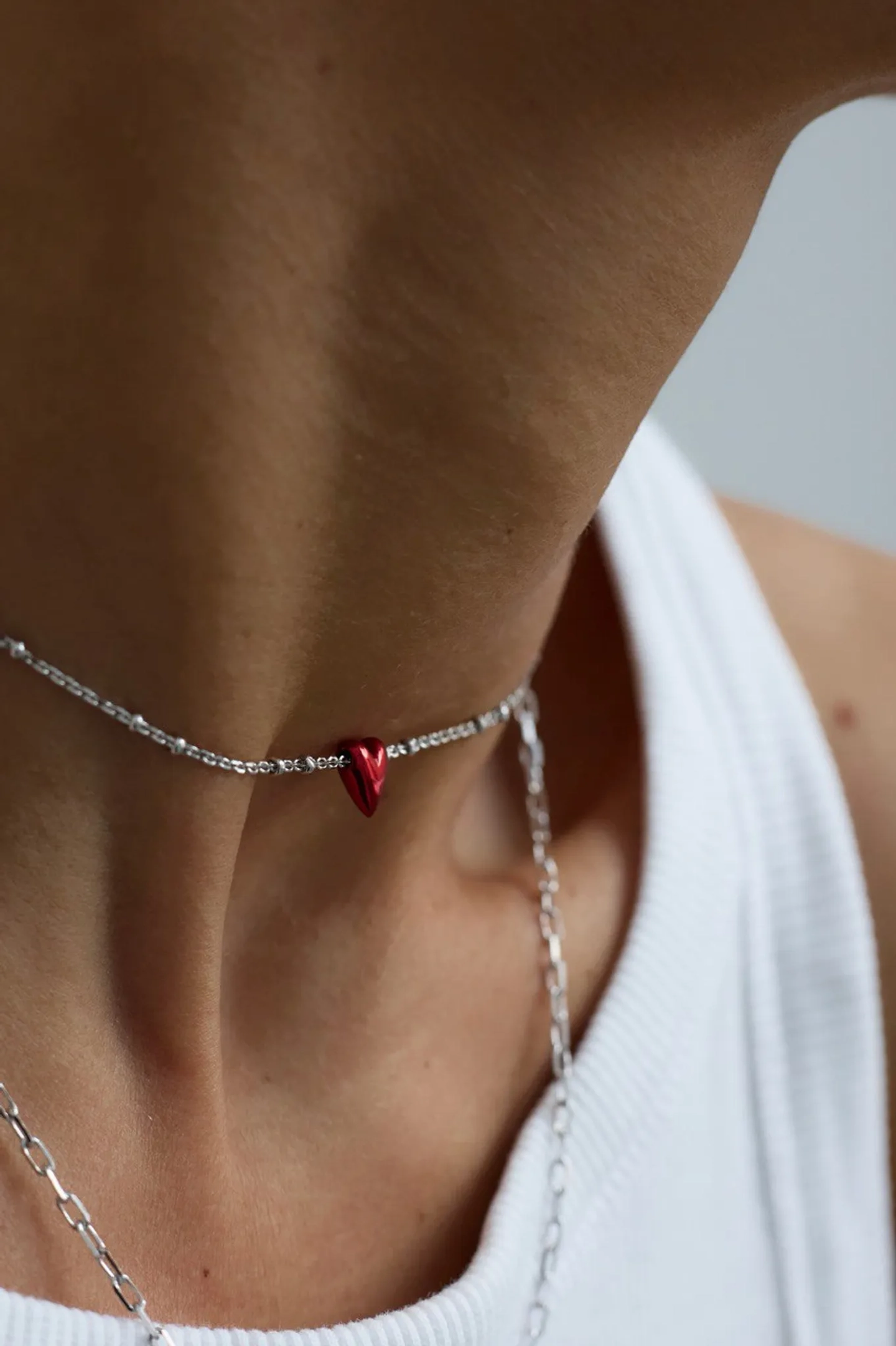 Колье Валентина полюбила, бургунди / dark red