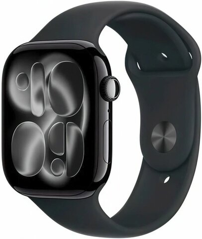 Умные часы Apple Watch Series 11 GPS 46 мм, Jet Black Aluminium, Black Sport Band, M/L