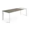 Стол Atta 160 (220)x90 керамика Vulcano Ash, белые ножки