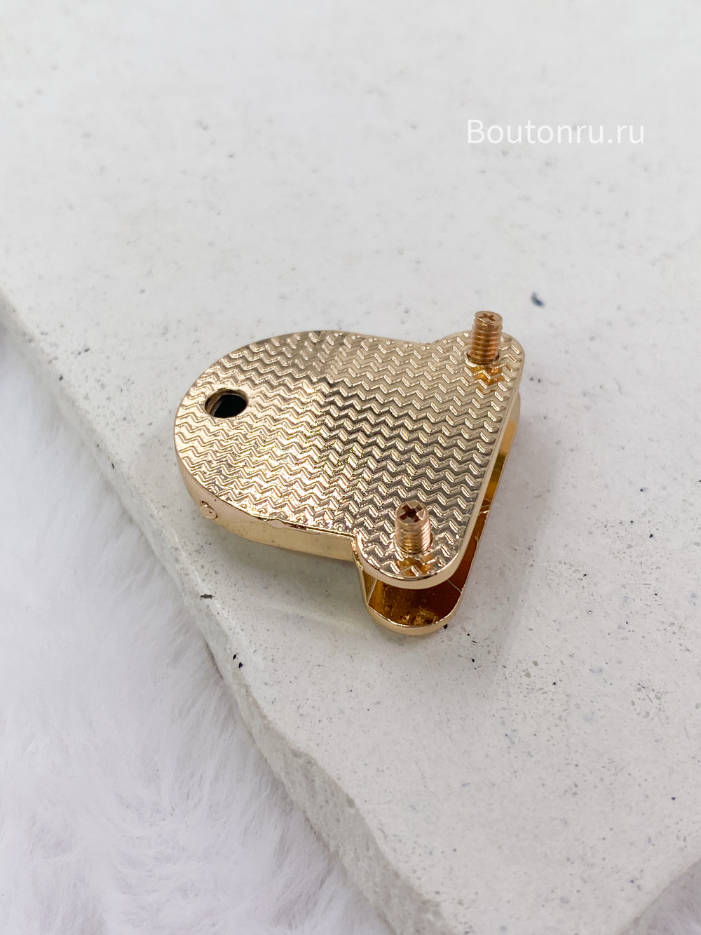 Замок для сумки золото (с крепежом)