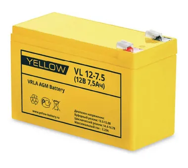 Аккумуляторы YELLOW VL 12-7.5 - фото 1