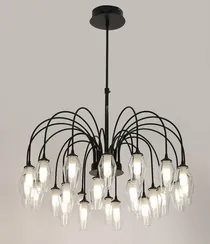 Люстра потолочная на штанге NewRgy 18603/16+8 BK, 24×15 Вт, чёрная