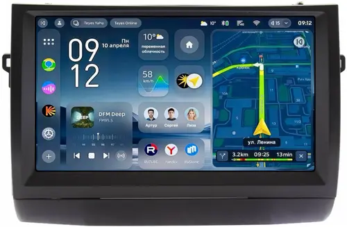 Магнитола для Toyota Prius 20 2003-2011 (вниз, без JBL) - Teyes CC4-PRO монитор 9.5" 2K QLED на Android 13, Быстрейшая, Snapdragon 778G, ИИ, CarPlay, DSP, 4G SIM-слот