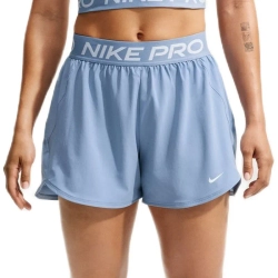 Женские Шорты теннисные Nike Pro Dri-Fit Mid Rise Brief Lined 3in Woven - work blue/white