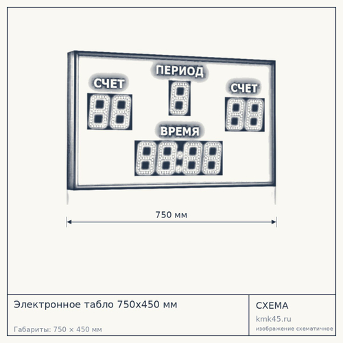 Электронное табло 750х450 мм — от 31 000 ₽