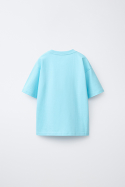 ZARA ФУТБОЛКА С ПРИНТОМ, СИНИЙ