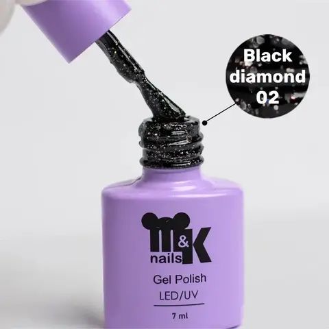 M&K Мик,Гель-лак Black Diamond (Черный алмаз) 02