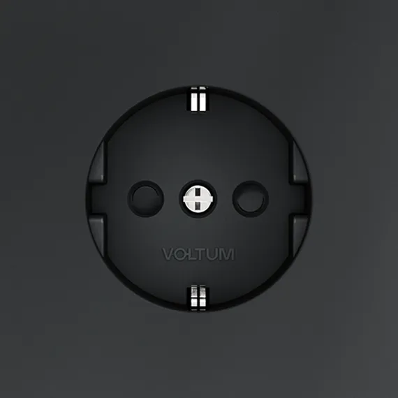 Розетка с заземлением и защитными шторками Voltum S70 Графит VLS040207
