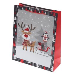 GAEM Пакет подарочный (бумага 210г/м2, блок 12шт), L26 W10 H32 см, 4в.
