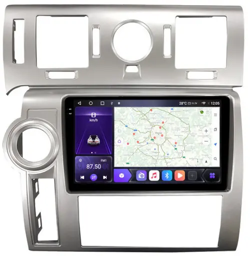 Магнитола для Hummer H2 2002-2009 - Kuberg EW-9298 QLed+2K, Android 12, Быстрая, CarPlay, 4G SIM-слот