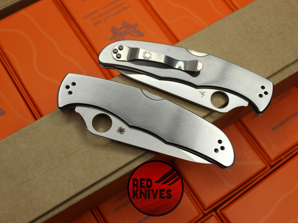 Нож Spyderco Endura® 4 Stainless - рукоять стальная, клинок серрейтор