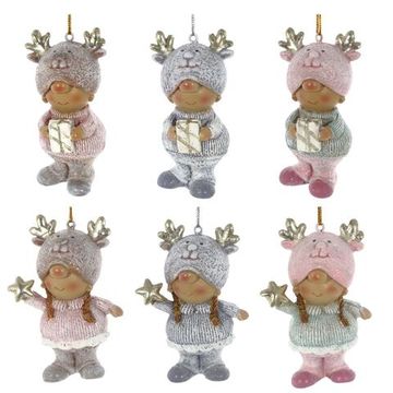 Фигурка декоративная "Дети", L 4,5 W 3,5 H 8 см, 6в.