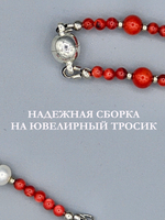 Комплект украшений авторский из натуральных камней. Колье и браслет "Спартак". Бижутерия на шею, на руку для женщин, девушек. Украшение.