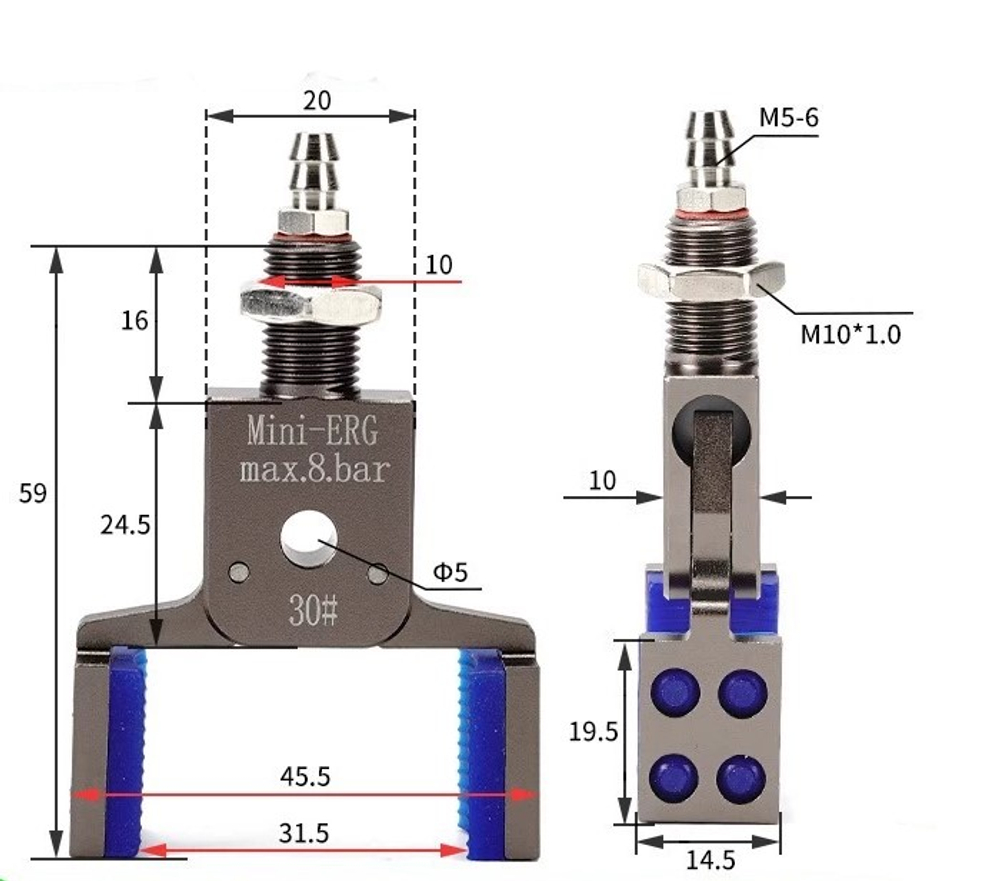 Mini–erg–30 # (clamping range: 18-32mm) no detection model