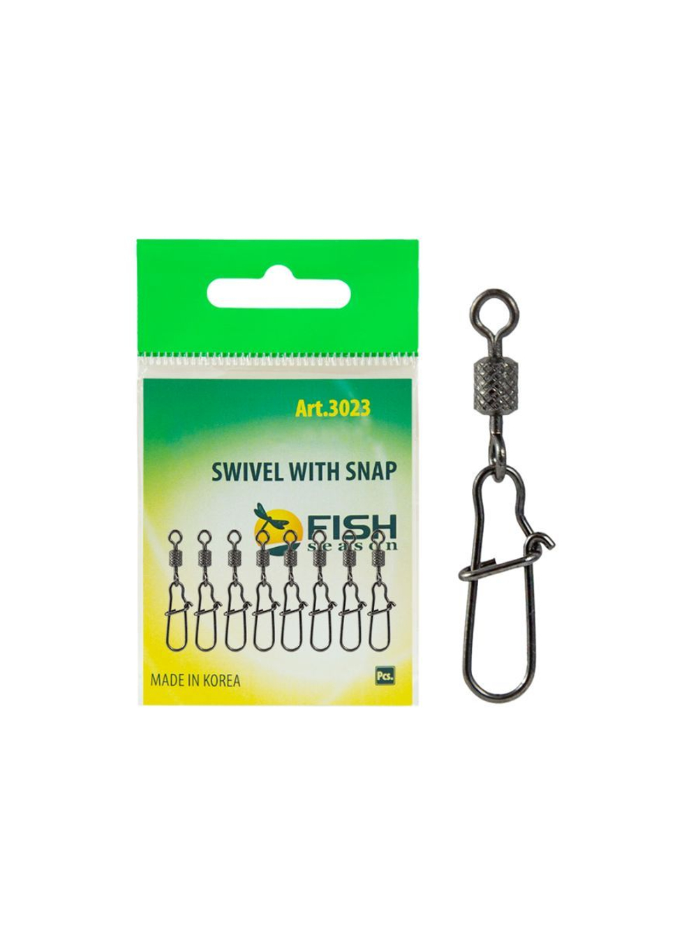 Вертлюжок рыболовный SWIVEL WITH SNAP с накаткой и застежкой Nice 3023 №12