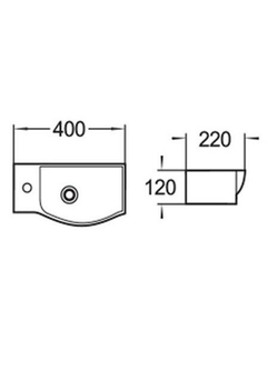 Раковина подвесная (глянцевая белая)  WeltWasser WW AISBACH 7940 GL-WT L 400х220х120