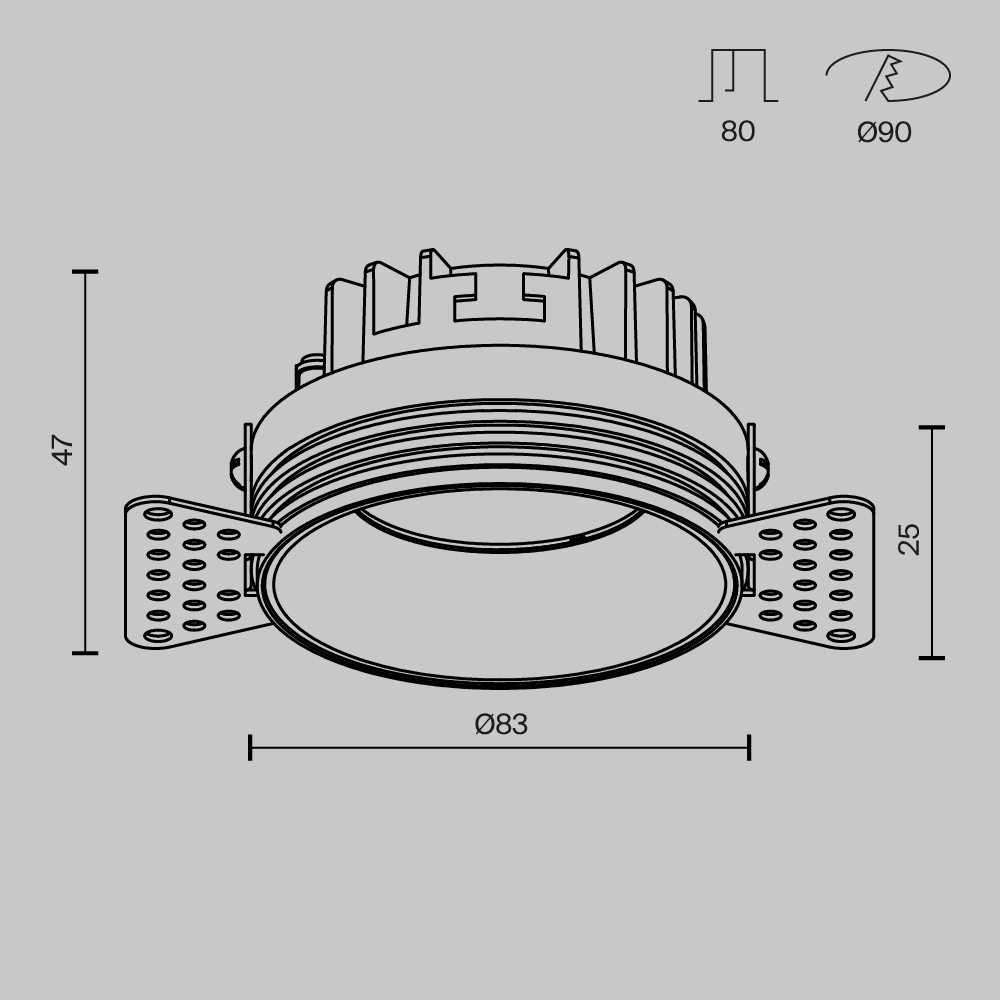 Встраиваемый светодиодный светильник Maytoni Technical Okno DL055-8W3-4-6K-TRS-W