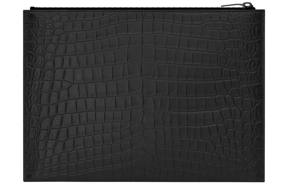 SAINT LAURENT Leather Zip Closure Tablet Case Men"s Black