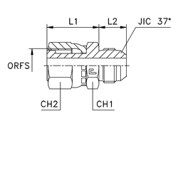 Адаптер AS D12 ORFS 13/16 - JIC 3/4 (обжатая гайка)