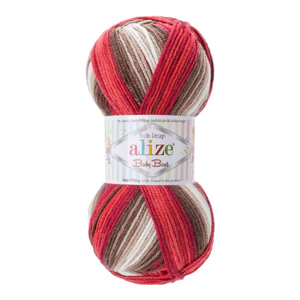 Пряжа Alize (Ализе) Baby Best Batik / уп.5 мот. по 100 г, 240м, 4574 секционный