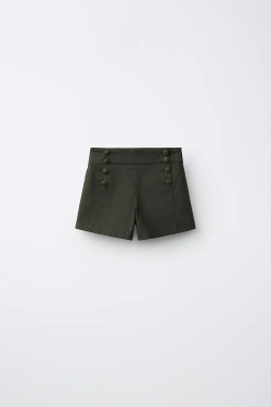 ZARA ШОРТЫ С ПУГОВИЦАМИ, ХАКИ