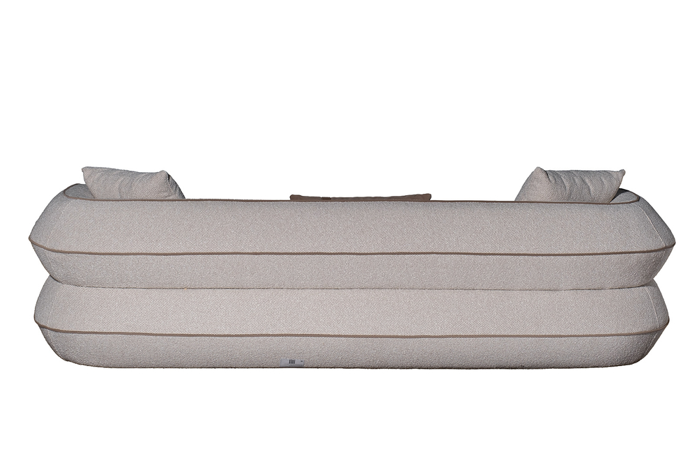 Диван Garda Decor Амели (Amelia) трехместный букле светлый 253*100*67 см с бежевым кантом
