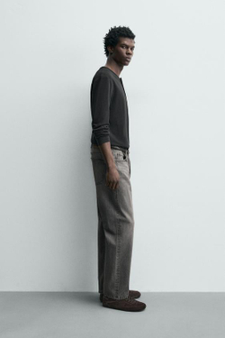 ZARA ДЖИНСЫ REGULAR FIT, СЕРЫЙ
