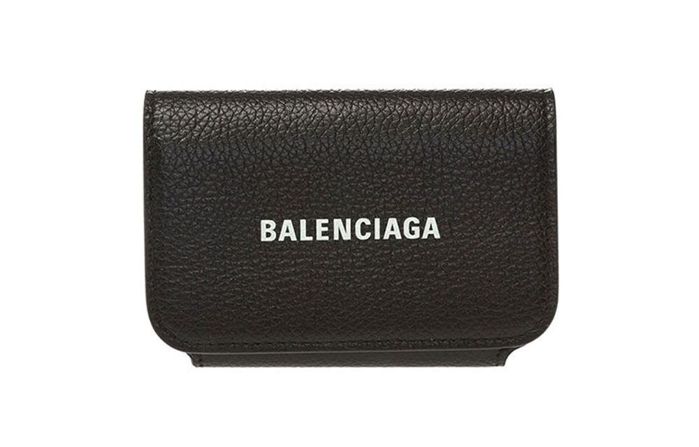 Balenciaga Cow Leather Card Holder Regular Women"s Black