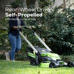 Cамоходная аккумуляторная газонокосилка Greenworks GD60LM61 Twin Force, 60v, 61 см, (2519107UH), с аккумулятором 8 А·ч и зарядным устройством
