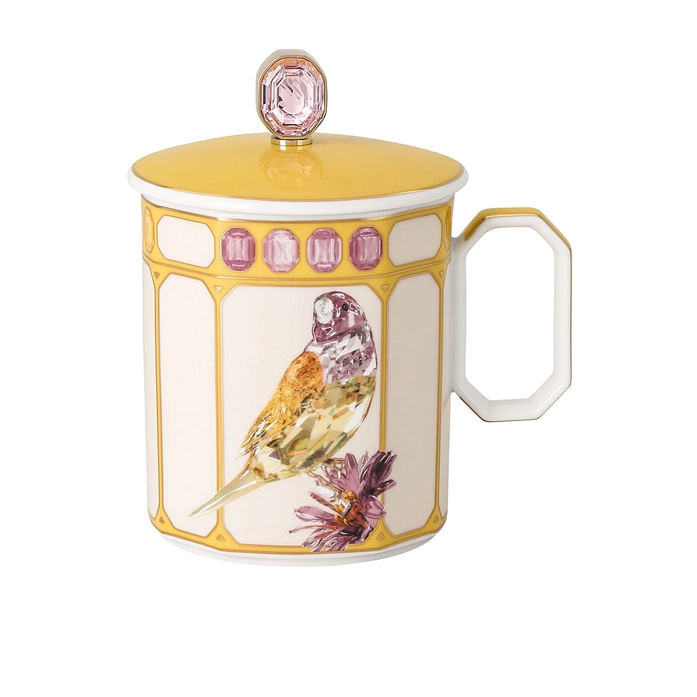 Кружка с крышкой "Rosenthal SWAROVSKI Зяблик", желтая, 390мл