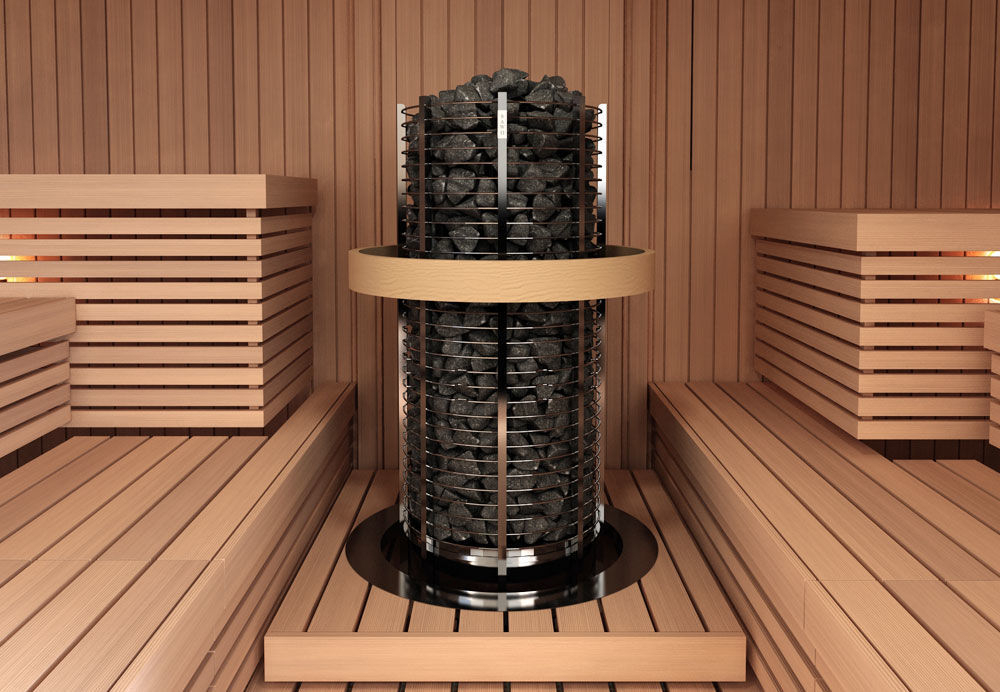 Электрическая печь SAWO TOWER TH12-150NS-P (15 кВт, нержавейка, круглая), выносной пульт (пульт и блок мощности докупаются отдельно)