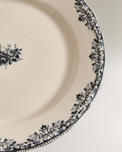 ZARA HOME ДЕСЕРТНАЯ ТАРЕЛКА С РИСУНКОМ, СИНИЙ