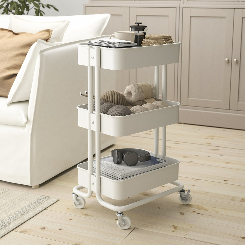 IKEA RÅSKOG  (ИКЕА РОСКОГ)  -  Тележка - белый 35х45х77 см