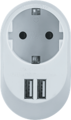 Переходник Navigator NAD-USB01 1з/к 2USB3,4А белый 31156