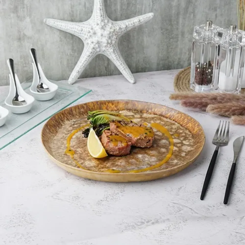 Блюдо круглое 28 см h2,5 см Light Brown Frutti di Mare P.L. [1]
