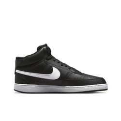alt="Nike Court Vision Mid Black White CD5436-001 женские черные с белым Swoosh вид сбоку на белом фоне"