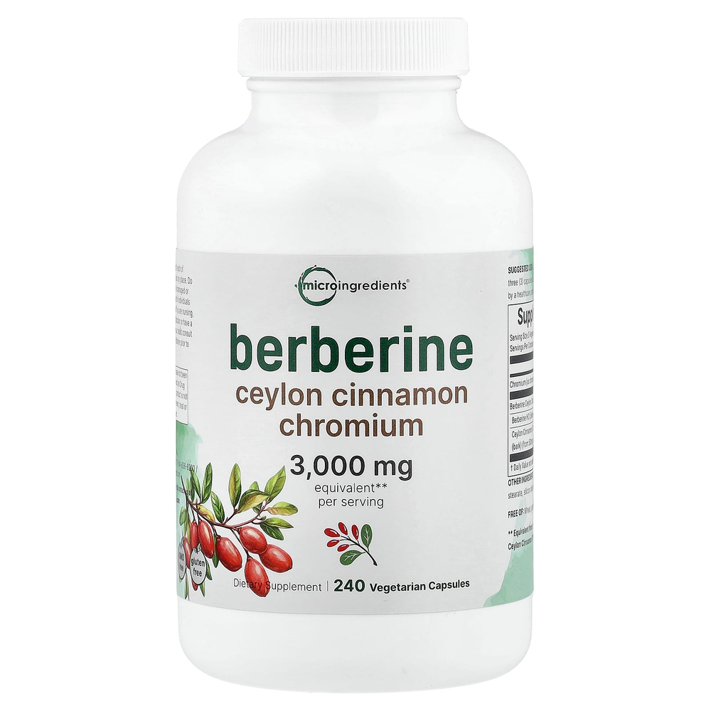 Micro Ingredients, берберин, 240 вегетарианских капсул