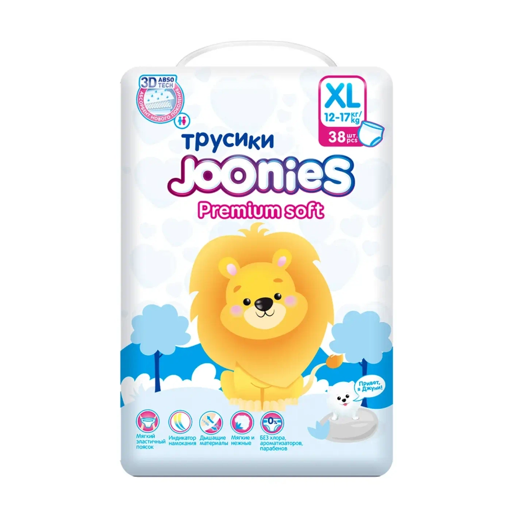 Подгузники-трусики Joonies Premium Soft XL 12-17кг 38шт