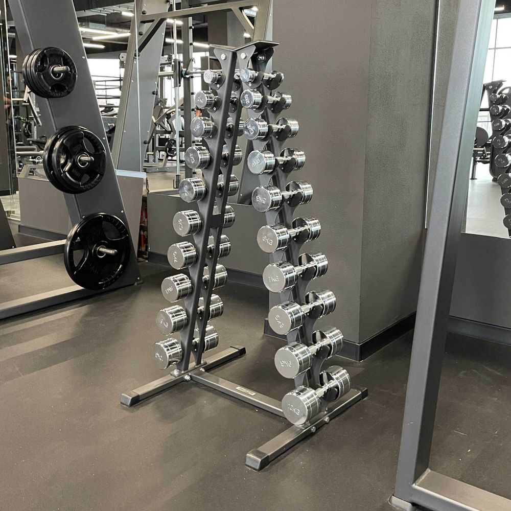 Гантельный ряд хромированный (шаг 1 кг, 10 пар) PROFI-FIT 1-10 кг