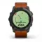Garmin epix Pro (Gen 2) Sapphire Edition 51 мм, титановый угольно-серый, DLC, коричневый кожаный ремешок