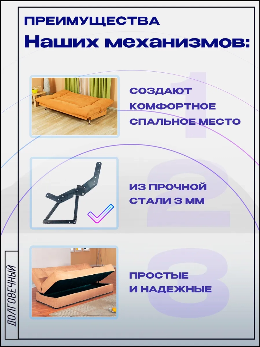 Механизм для дивана книжка 217 неокрашенный, комплект