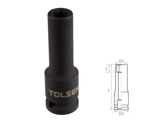 TOLSEN (TT18260) Головка торцевая ударная глубокая шестигранная 1/2", 10 мм