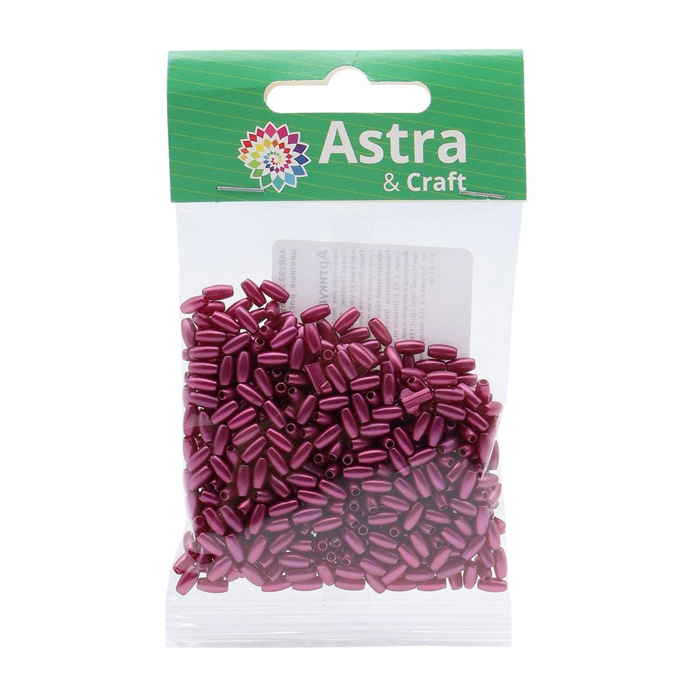 Бусины пластик (жемчуг) 3х6 мм, 15 г, Astra&Craft (бордово-фиолетовый), 4AR293/294