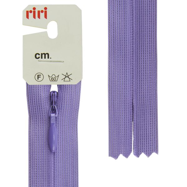 Молния потайная (скрытая) RIRI Т3 (3 мм) 1 зам., н/раз., 22 см, цв.2513, сиреневый, 10 шт